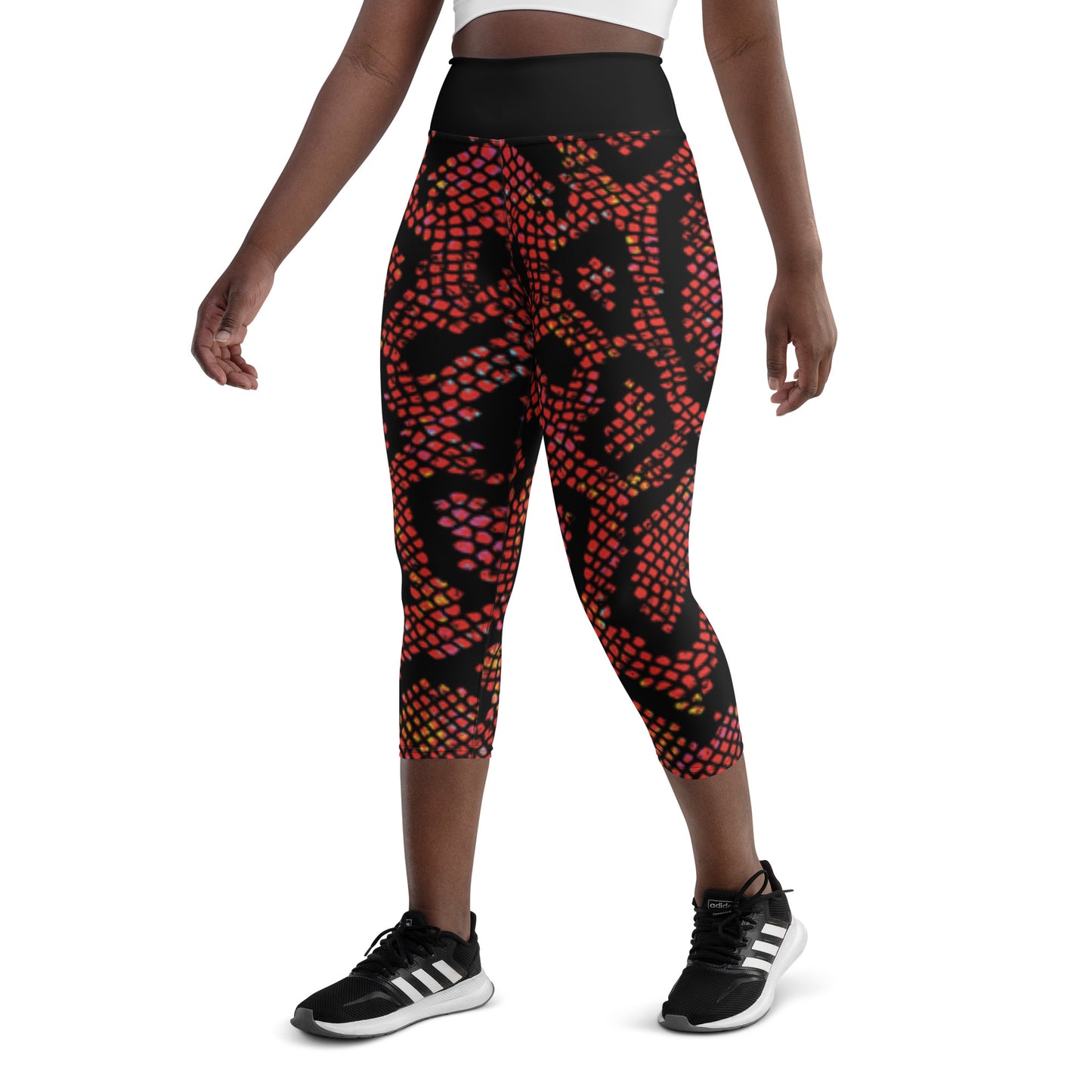 360 Lifestyle Yoga Capri Leggings snake burn print