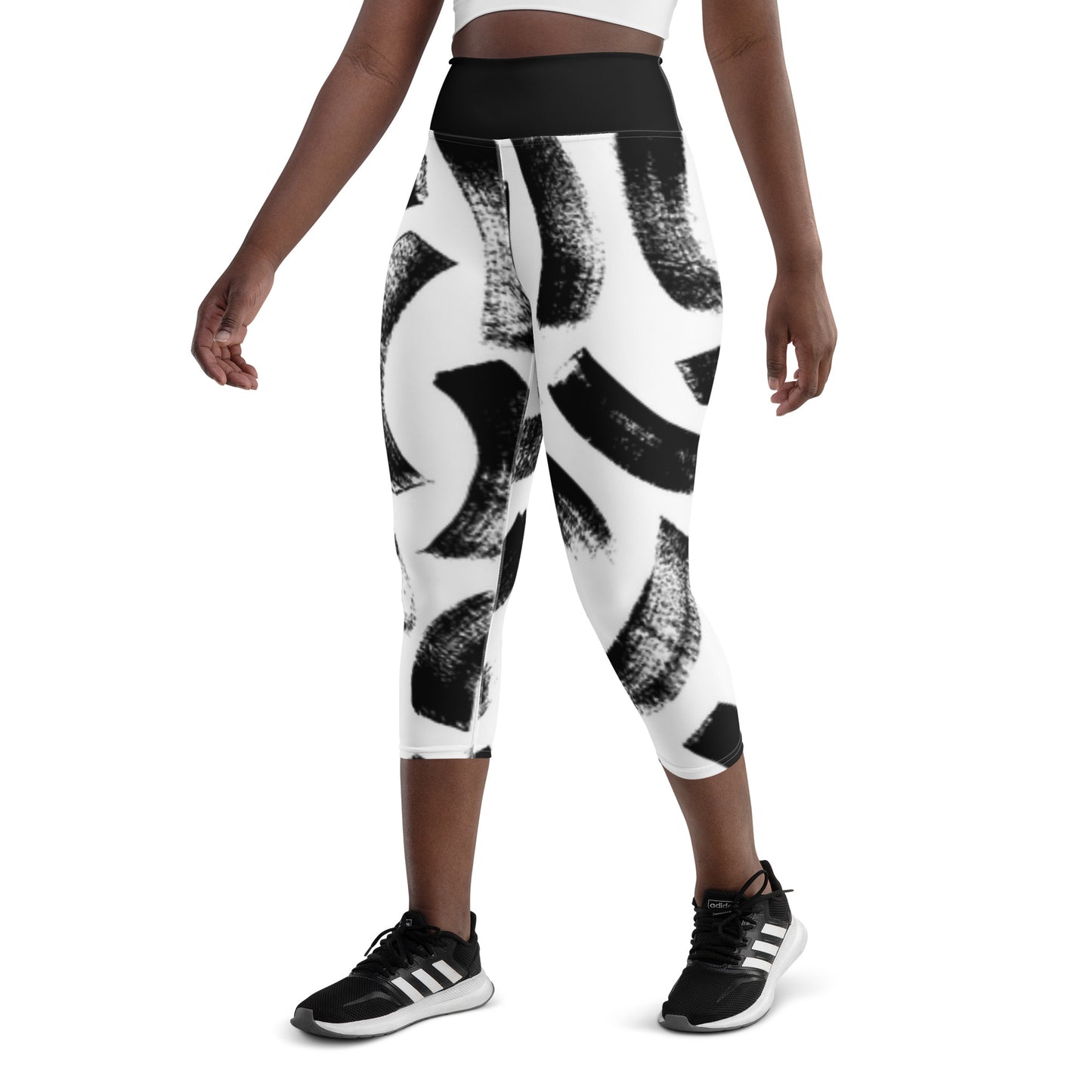 360 Lifestyle Yoga Capri Leggings mascara swipe print