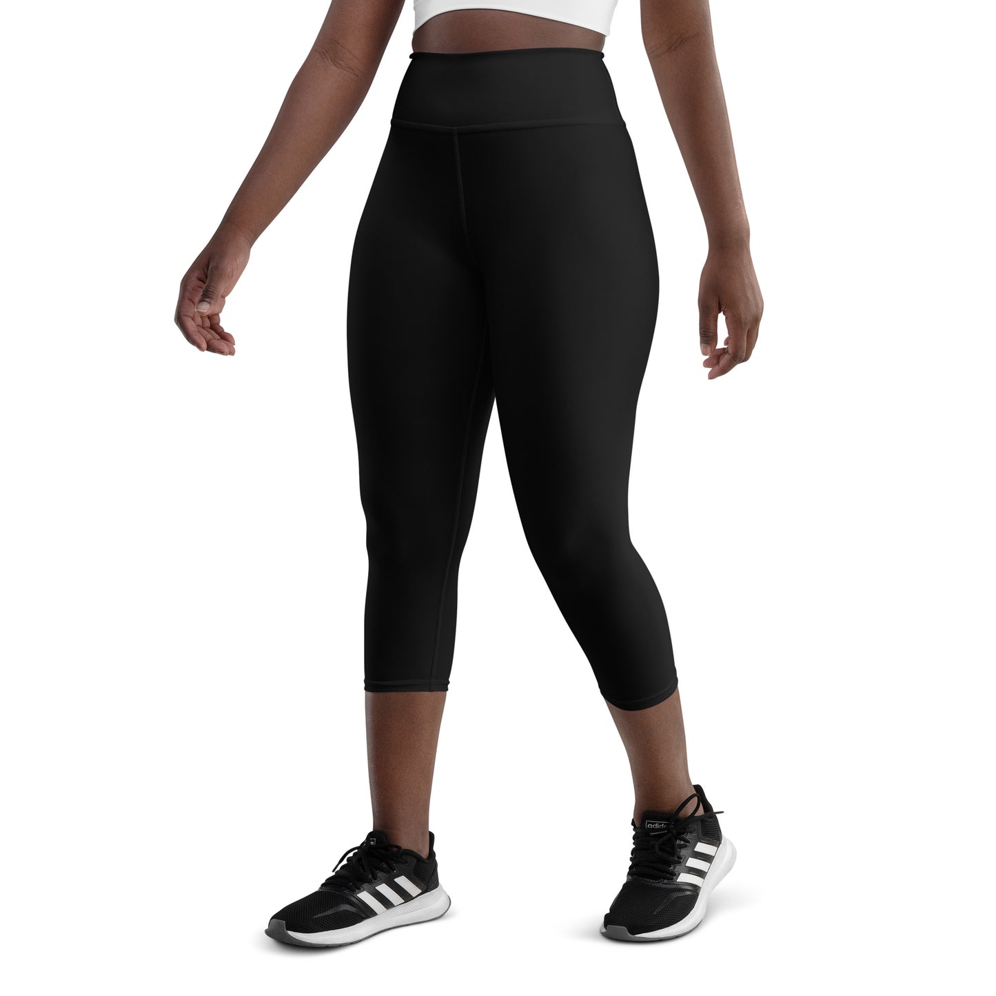 360 Lifestyle Yoga Capri Leggings Solid Black