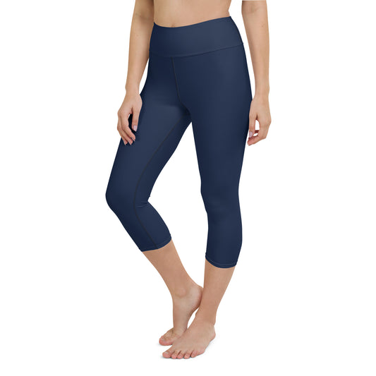 360 Lifestyle Yoga Capri Leggings in Solid Navy