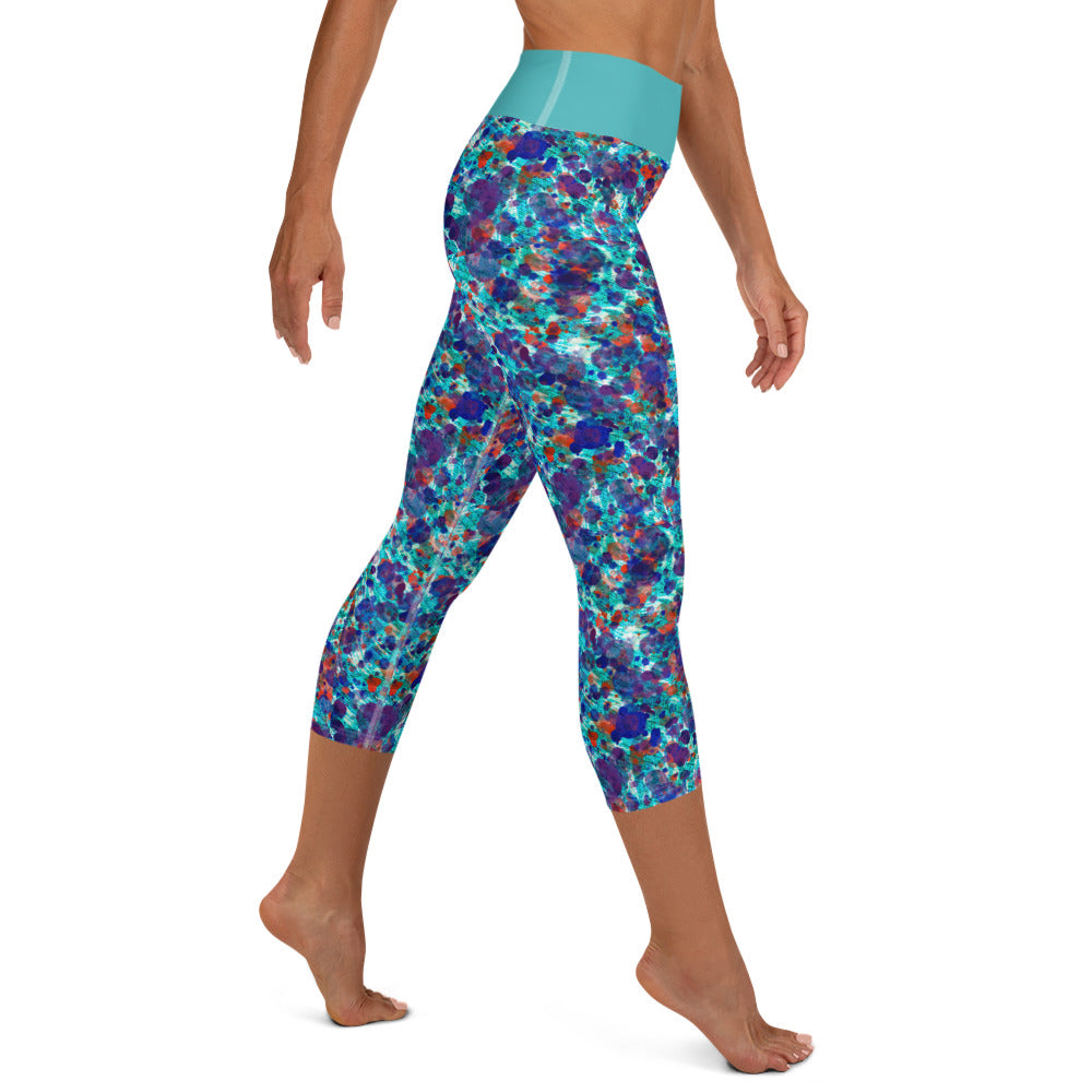 360 Lifestyle Yoga Capri Leggings Denise's watercolors print