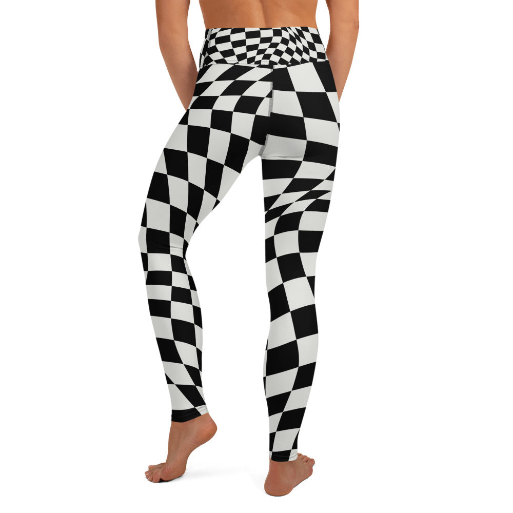 360 Lifestyle Yoga Leggings Wavy Checkerboard print