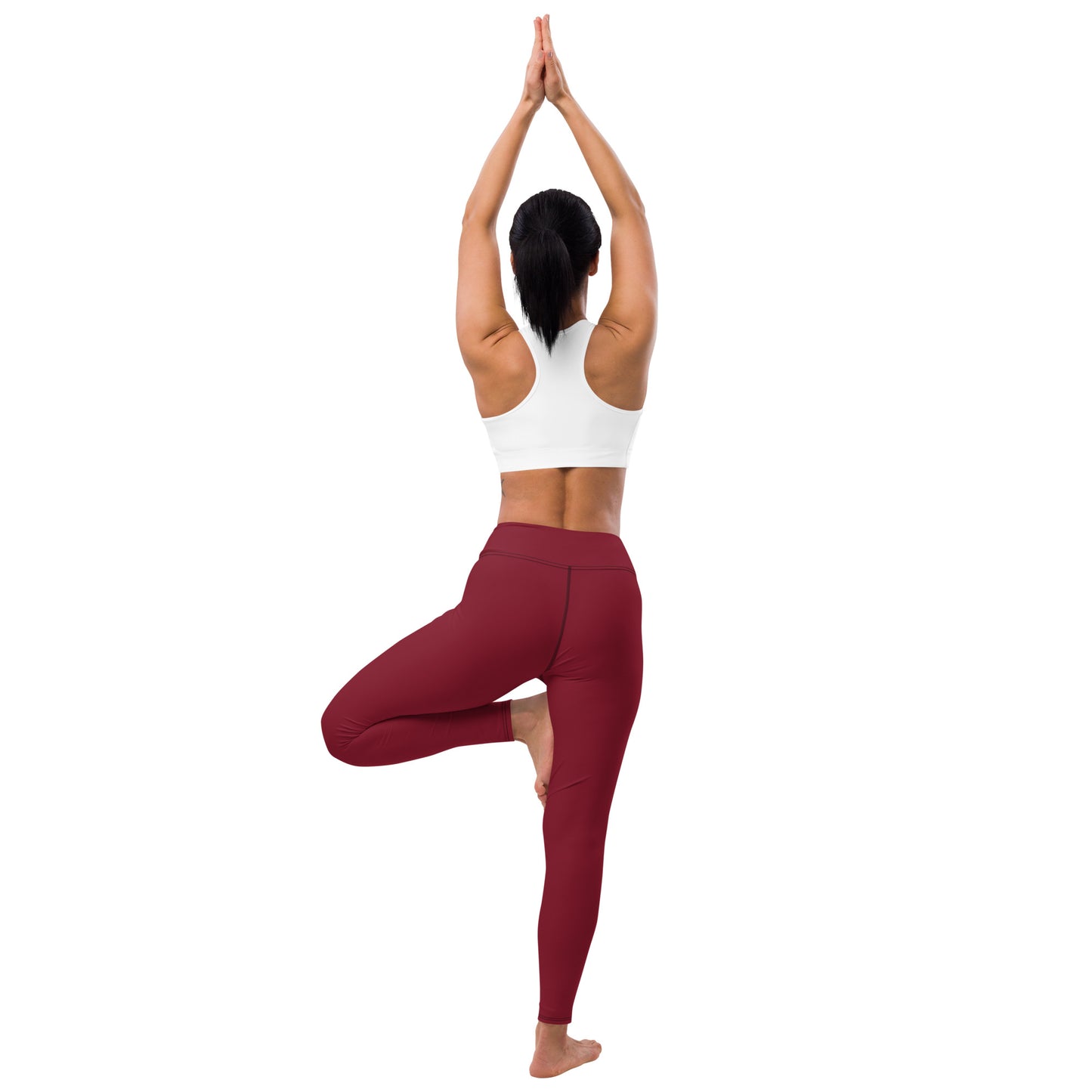 360 Lifestyle Yoga Leggings in Solid Burgundy