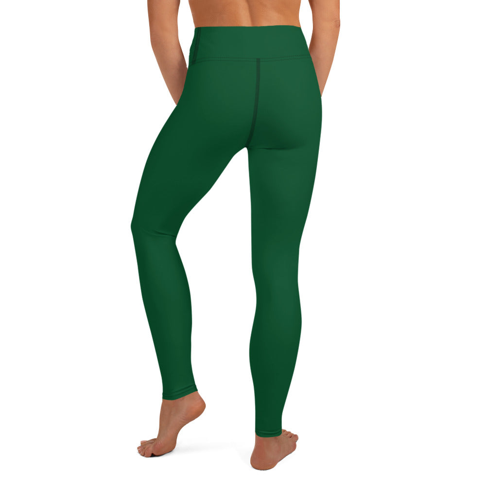 360 Lifestyle Yoga Leggings in Solid Forest Green