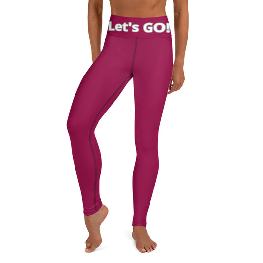 360 Lifestyle Let's GO! Yoga Leggings Burgundy ILMT