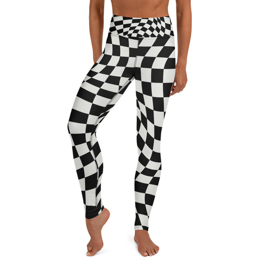 360 Lifestyle Yoga Leggings Wavy Checkerboard print