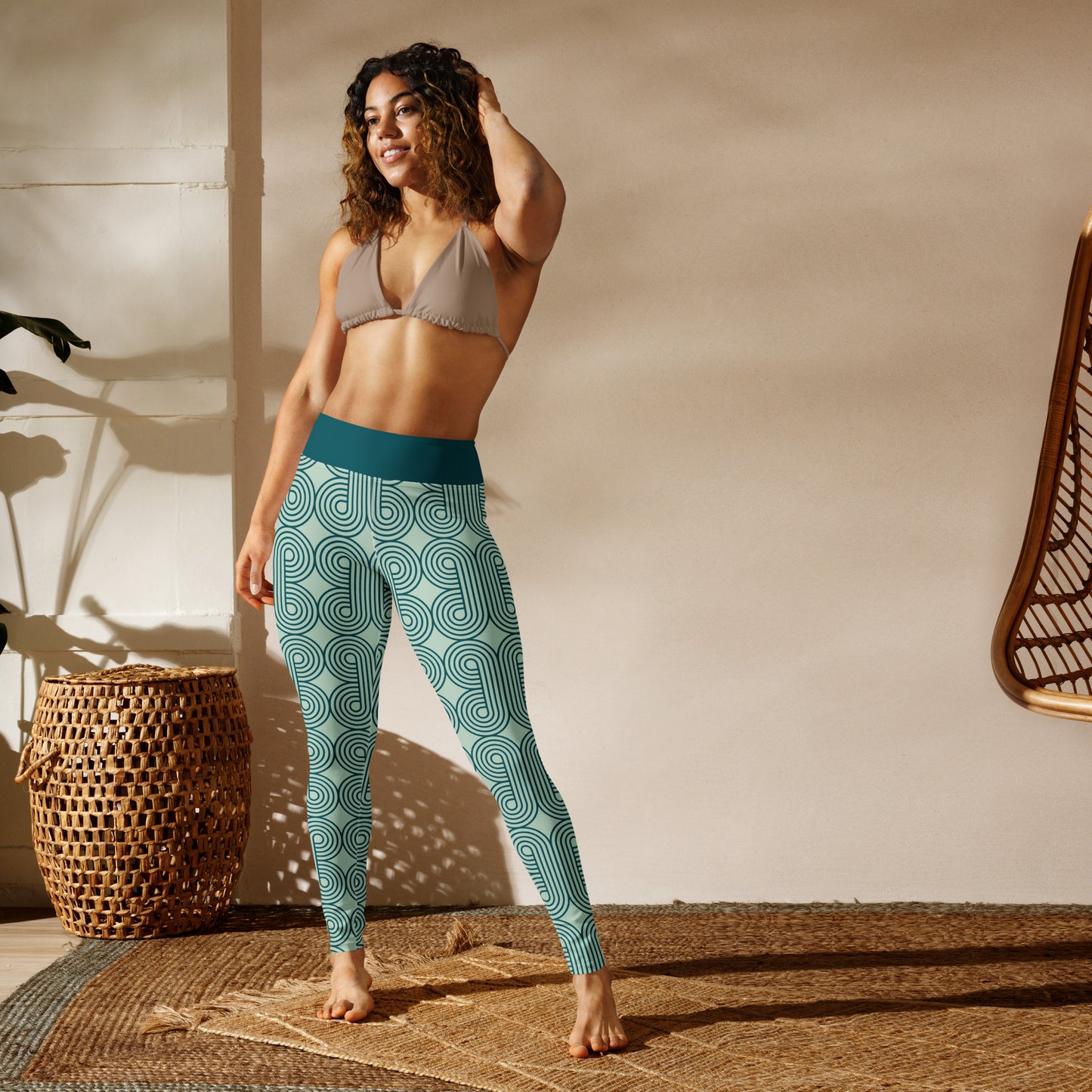 360 Lifestyle Yoga Leggings 110 Film Green print