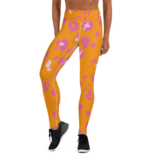 360 Lifestyle Yoga Leggings Orange and Pink Animal ILMT