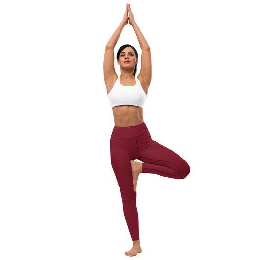 360 Lifestyle Yoga Leggings in Solid Burgundy