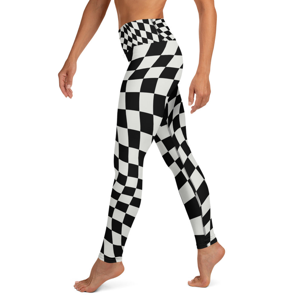 360 Lifestyle Yoga Leggings Wavy Checkerboard print