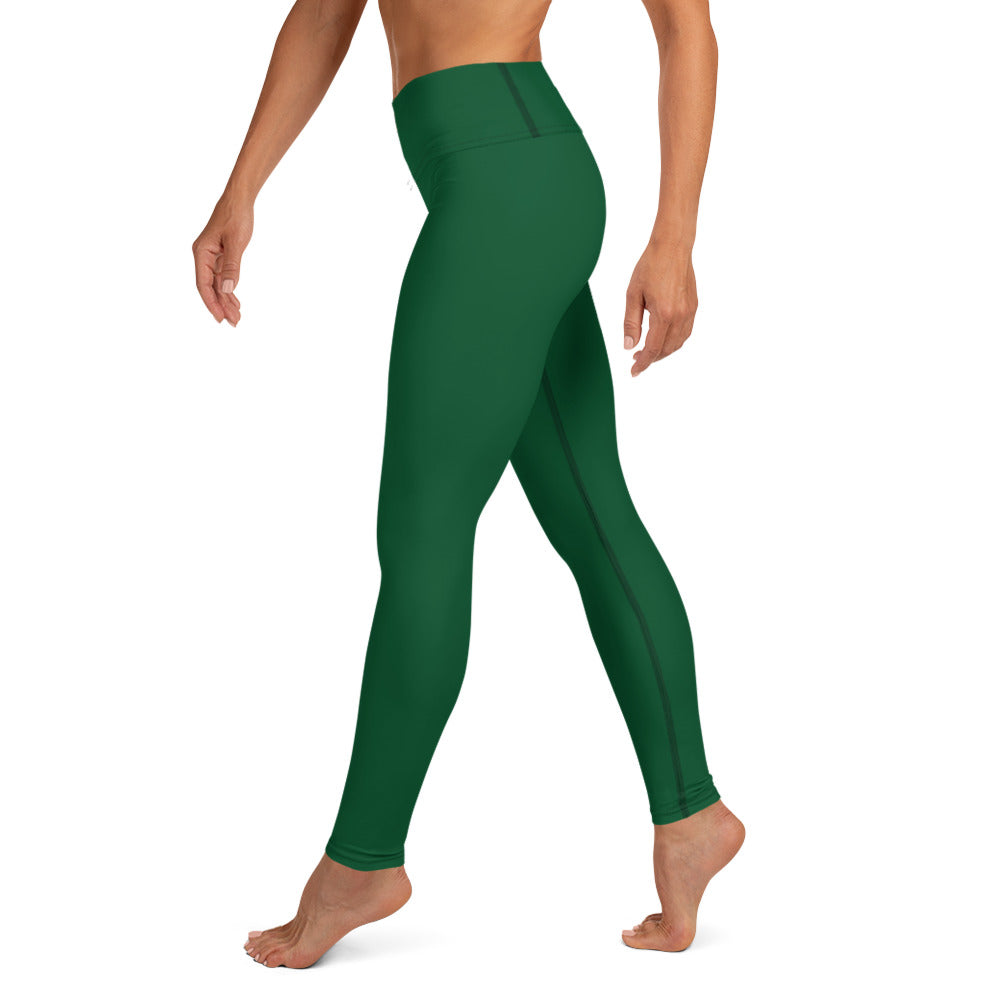 360 Lifestyle Yoga Leggings in Solid Forest Green