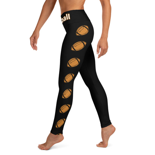 Football Yoga Leggings on both legs ilmt