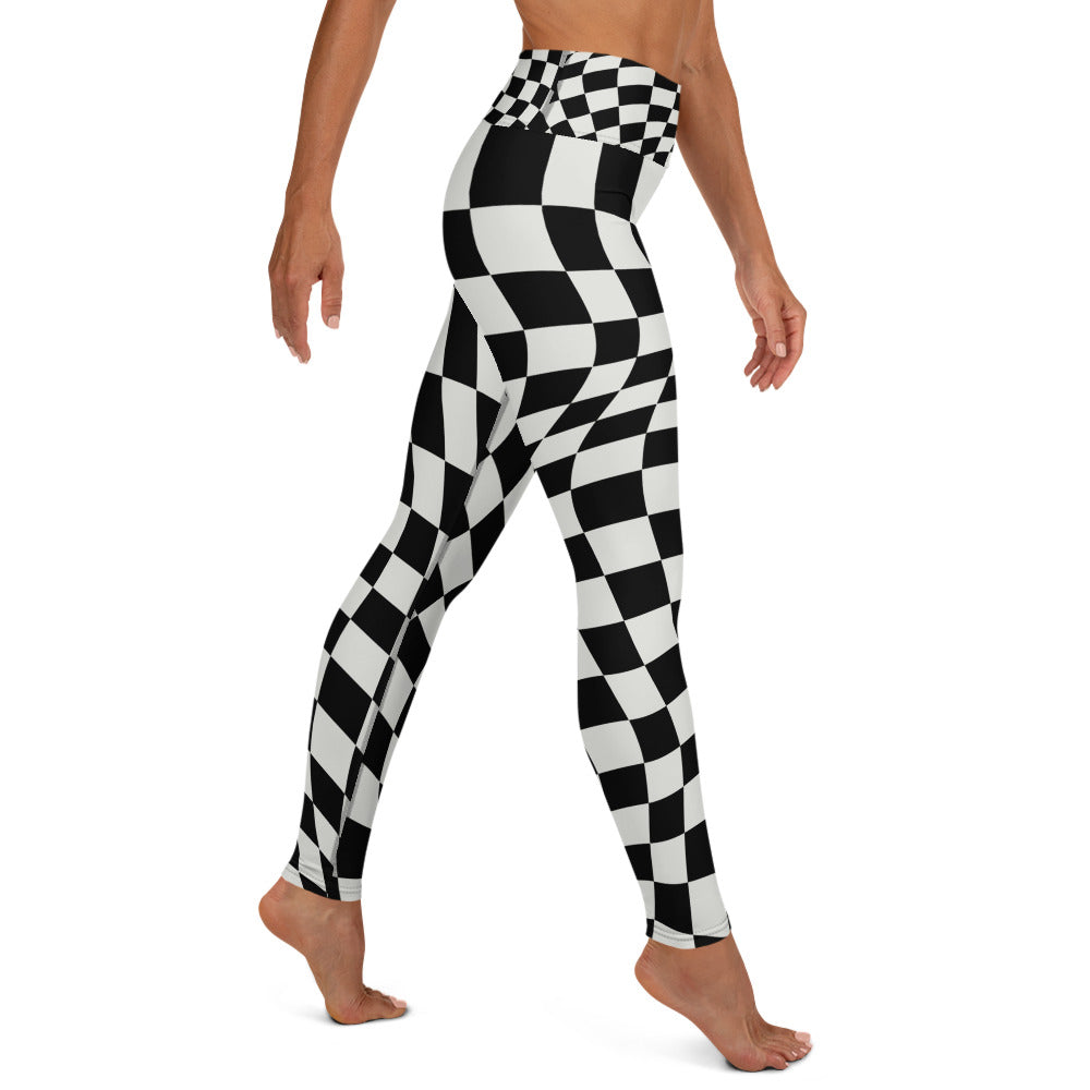 360 Lifestyle Yoga Leggings Wavy Checkerboard print