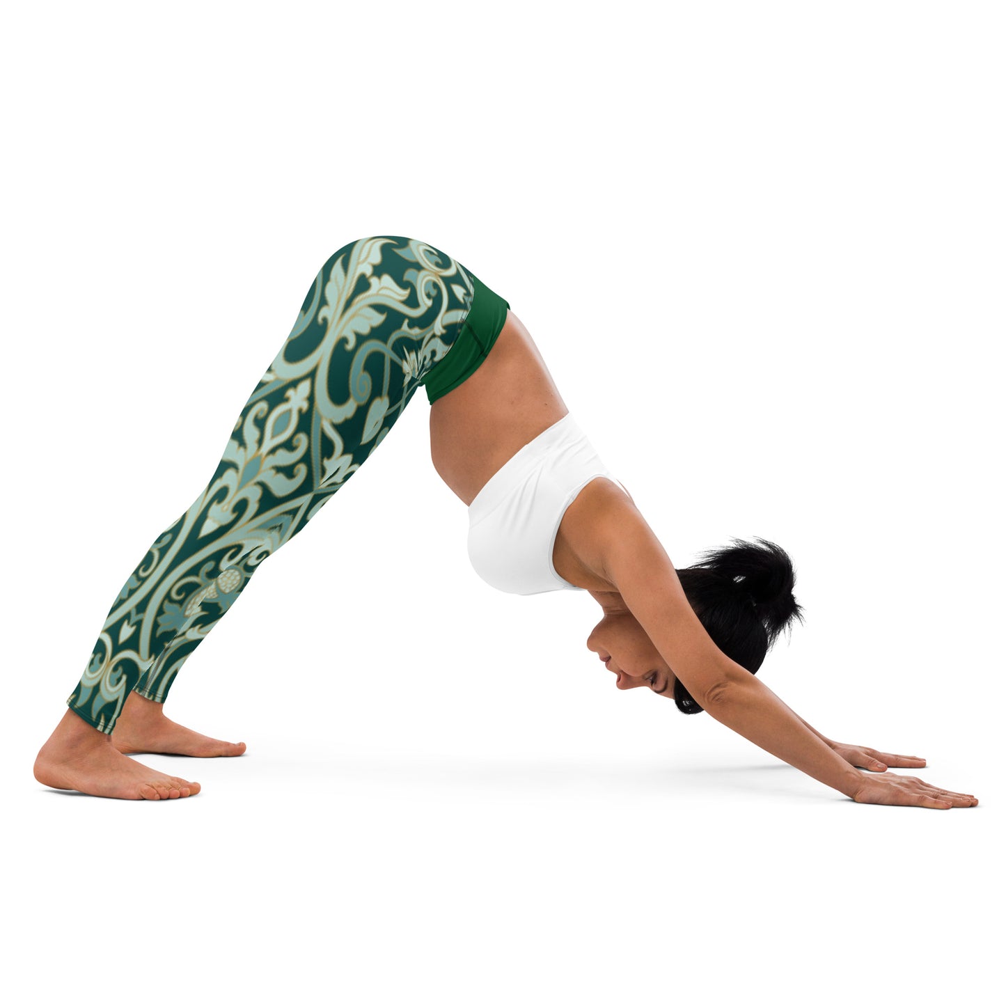 360 Lifestyle Yoga Leggings Green Goddess print