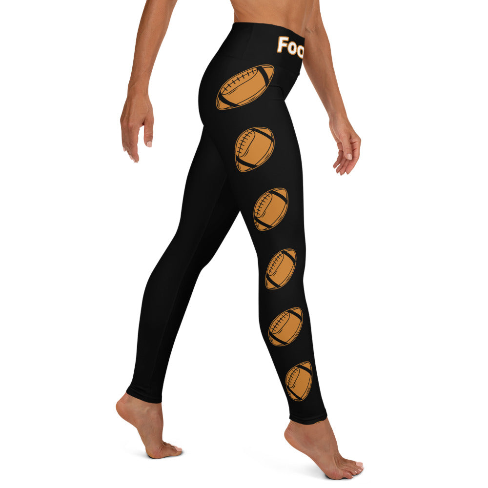 Football Yoga Leggings on both legs ilmt