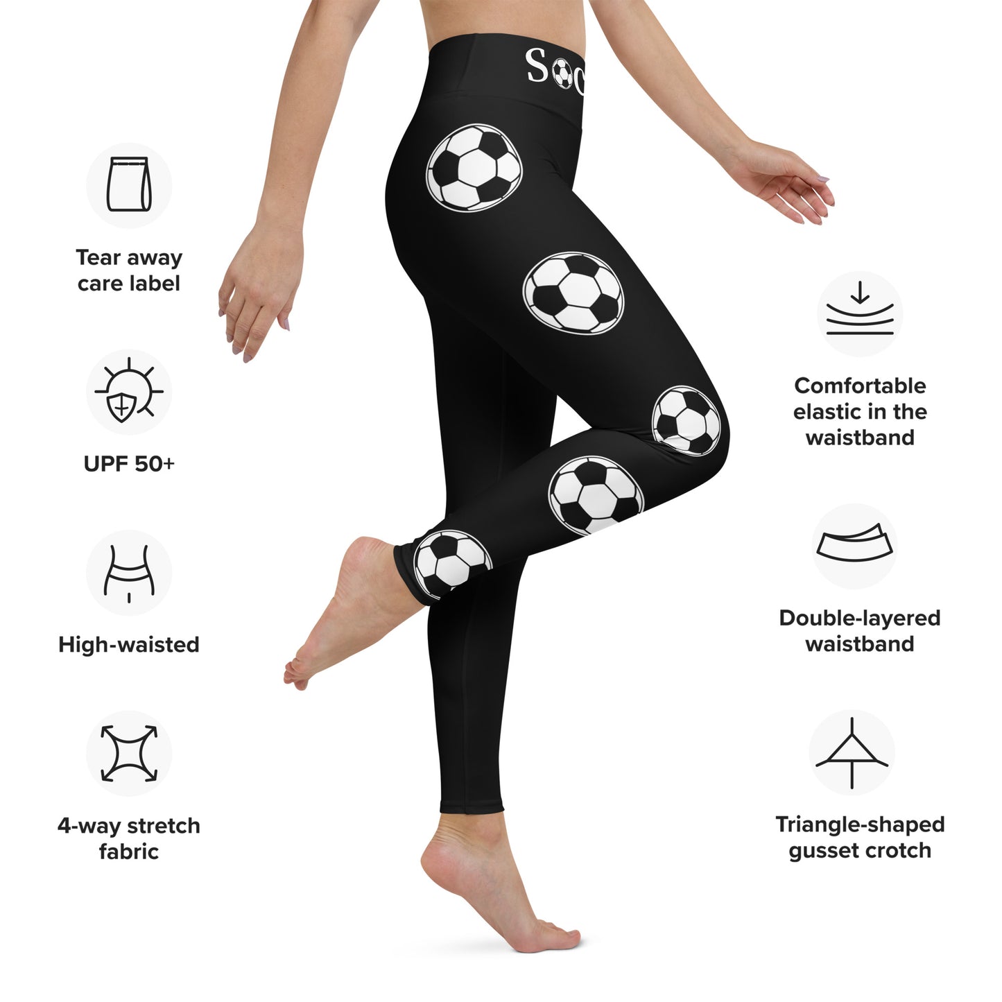 Soccer Yoga Leggings print on legs and waist ilmt