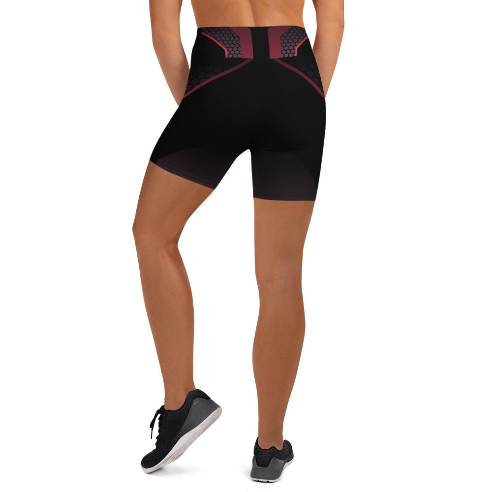 360 Lifestyle Yoga Shorts black with pink geo print