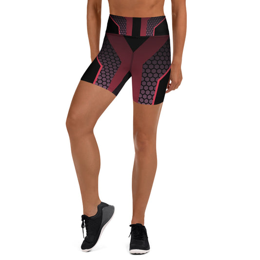 360 Lifestyle Yoga Shorts black with pink geo print