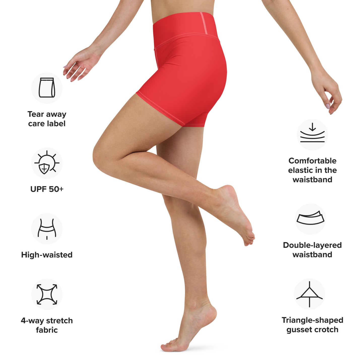 360 Lifestyle Yoga Shorts in Solid Alizarin