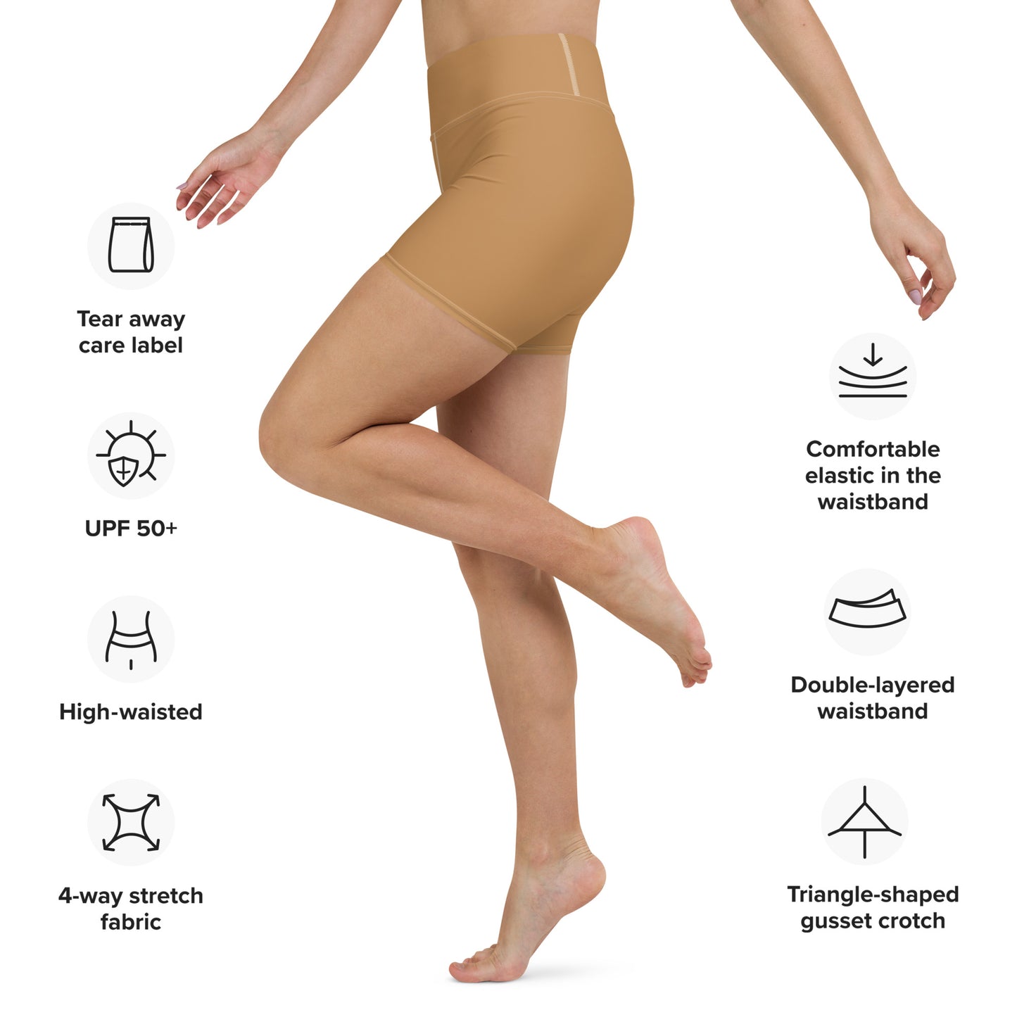 360 Lifestyle Yoga Shorts in Solid Nude