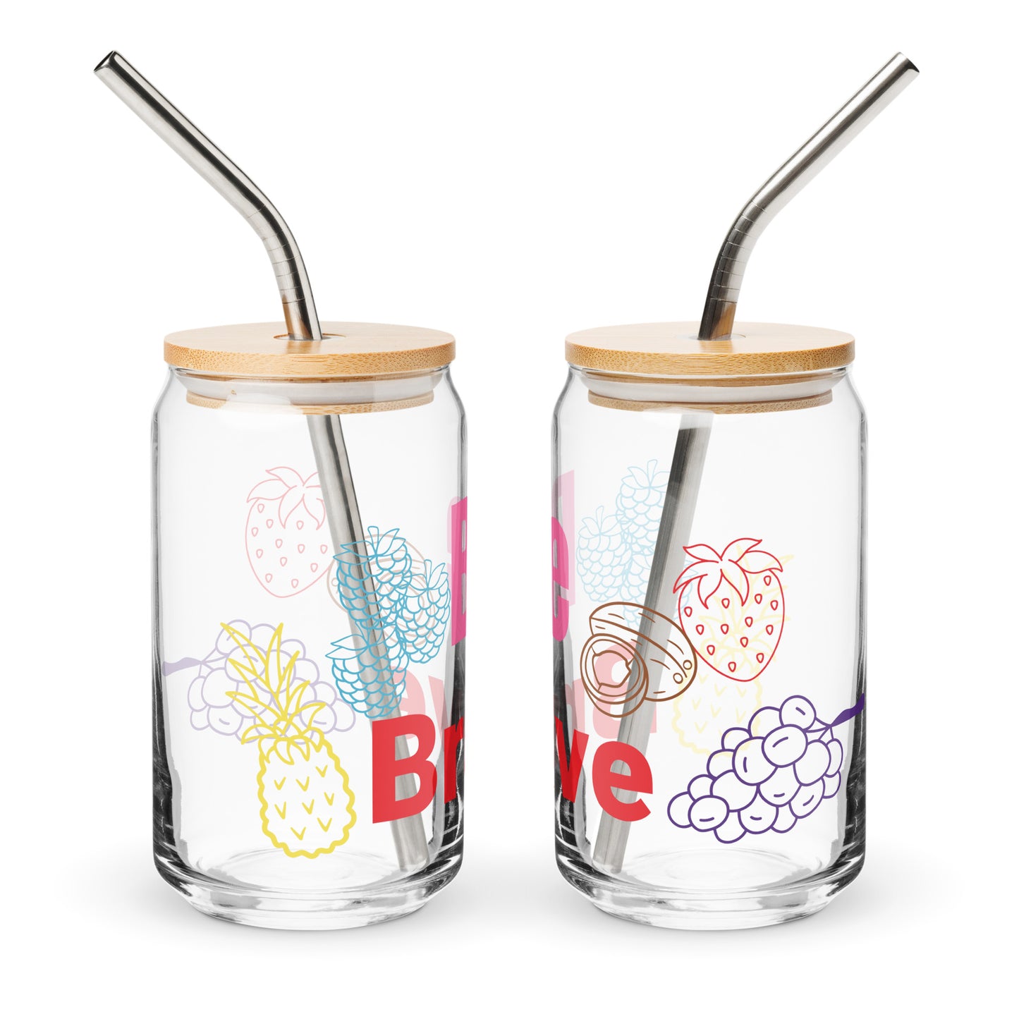 Be Brave Can-shaped glass