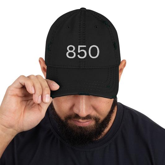 Custom -ANY AREA CODE Distressed Dad Hat