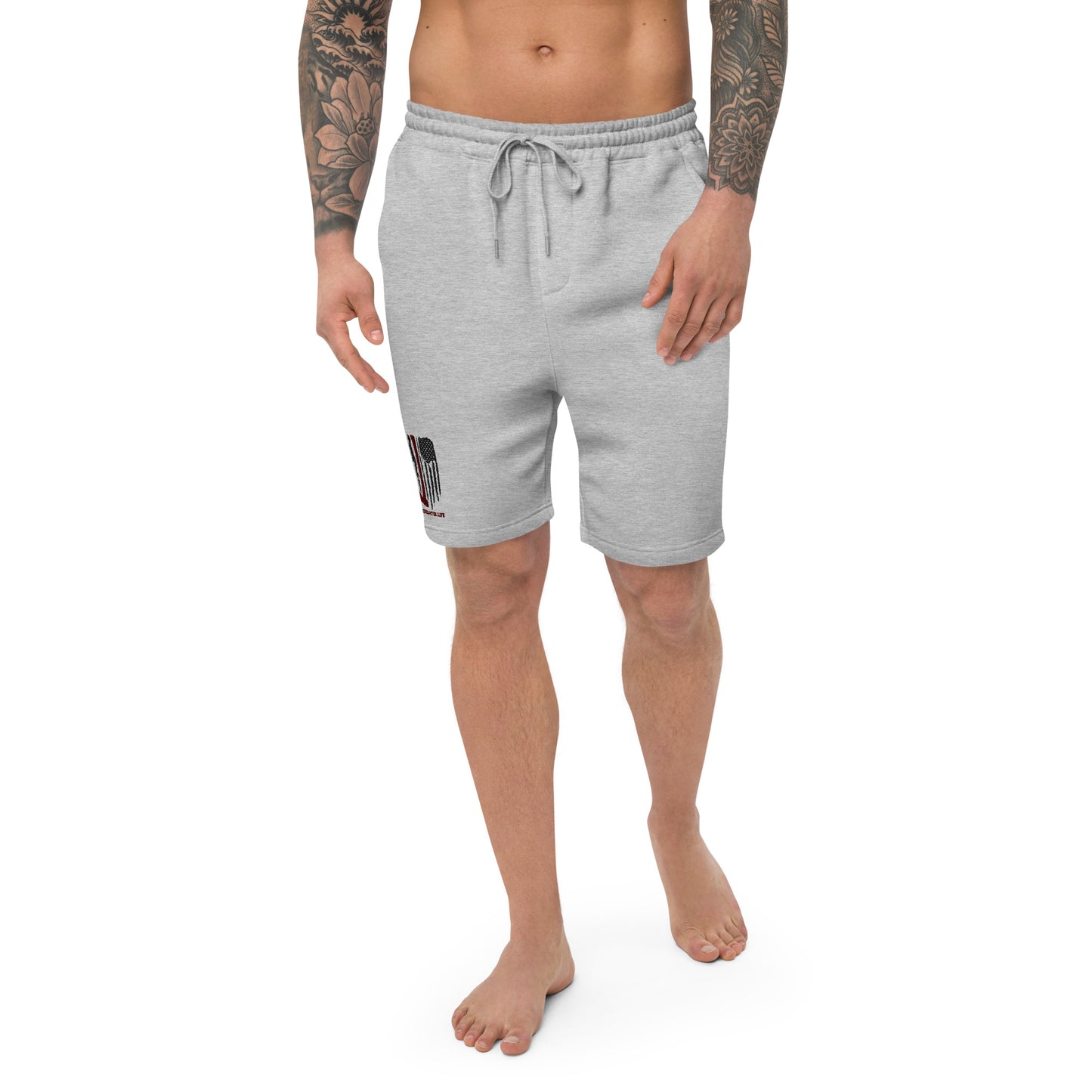 Firefighter Life Embroidered Men's fleece shorts