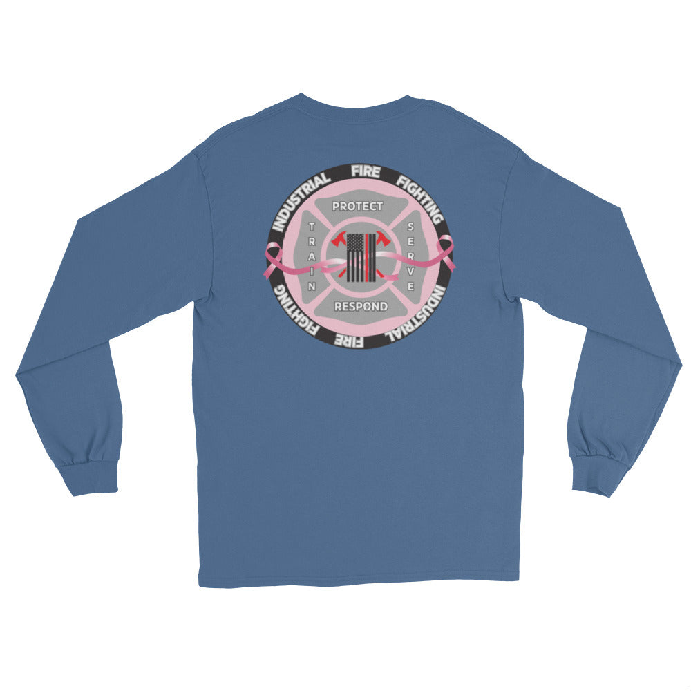 Industrial Fire Fighting Breast Cancer Awareness Men’s Long Sleeve Shirt