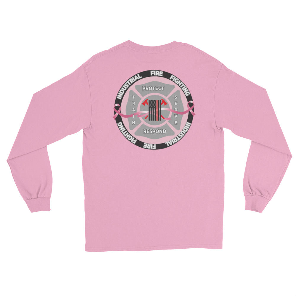 Industrial Fire Fighting Breast Cancer Awareness Men’s Long Sleeve Shirt