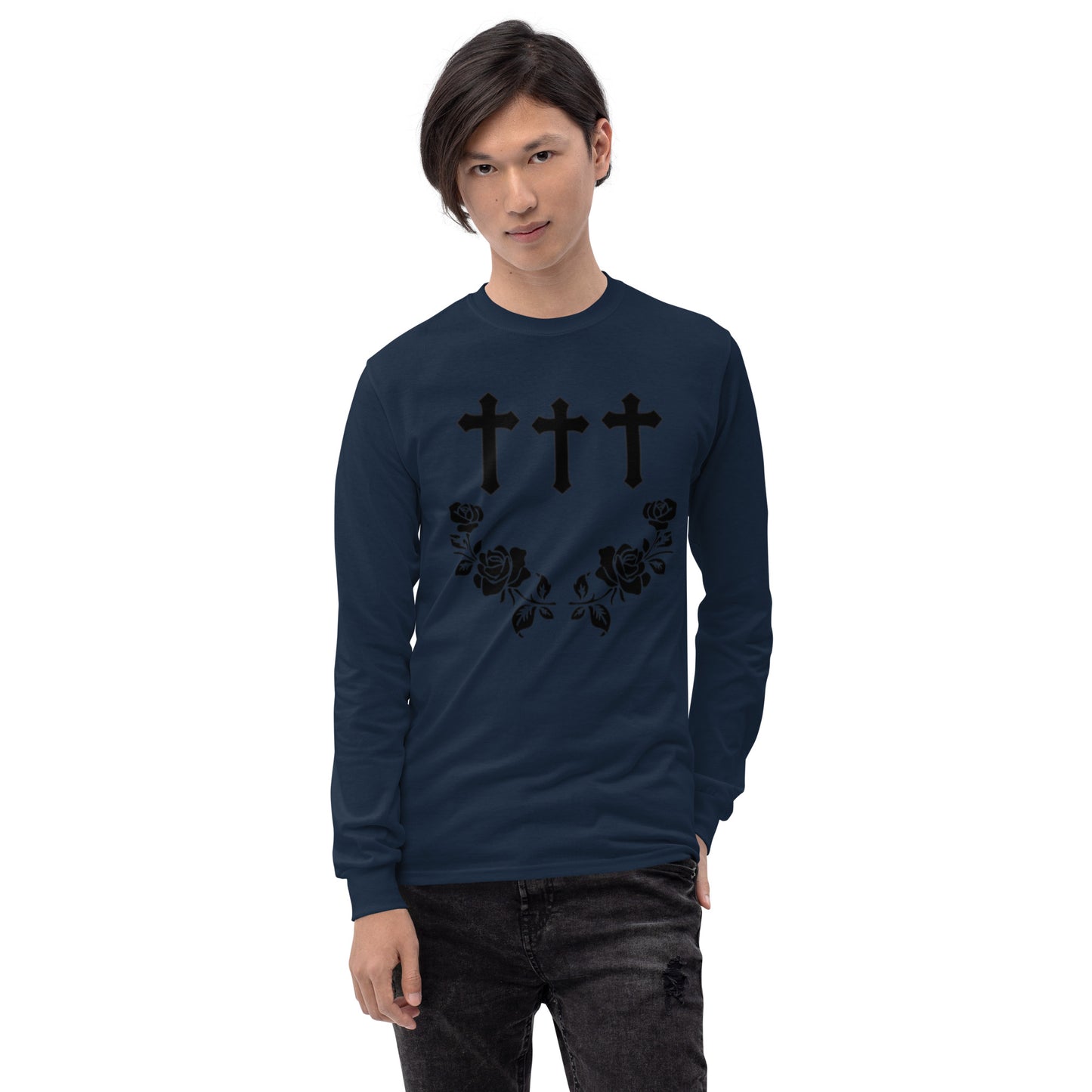 Cross and Rose Men’s Long Sleeve Shirt Davis Collection