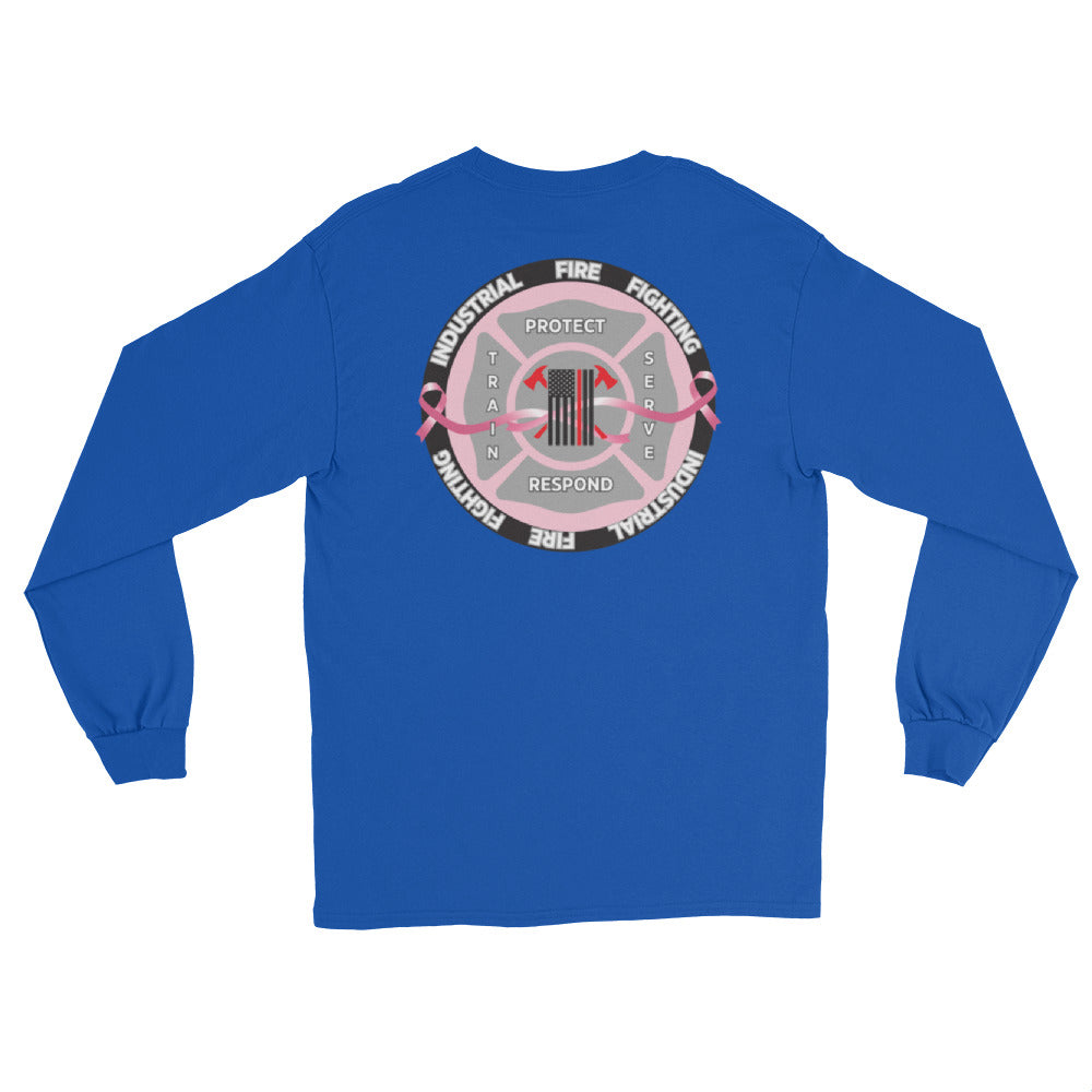 Industrial Fire Fighting Breast Cancer Awareness Men’s Long Sleeve Shirt