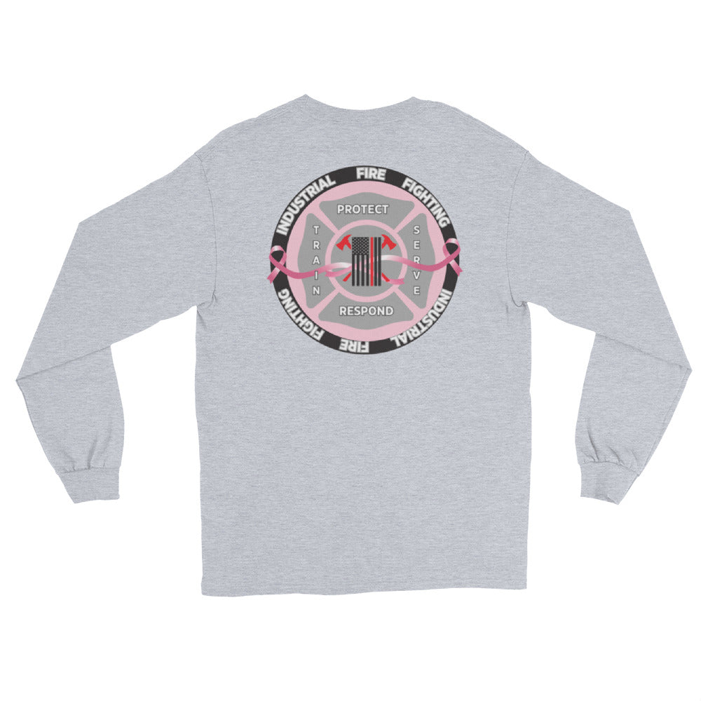 Industrial Fire Fighting Breast Cancer Awareness Men’s Long Sleeve Shirt