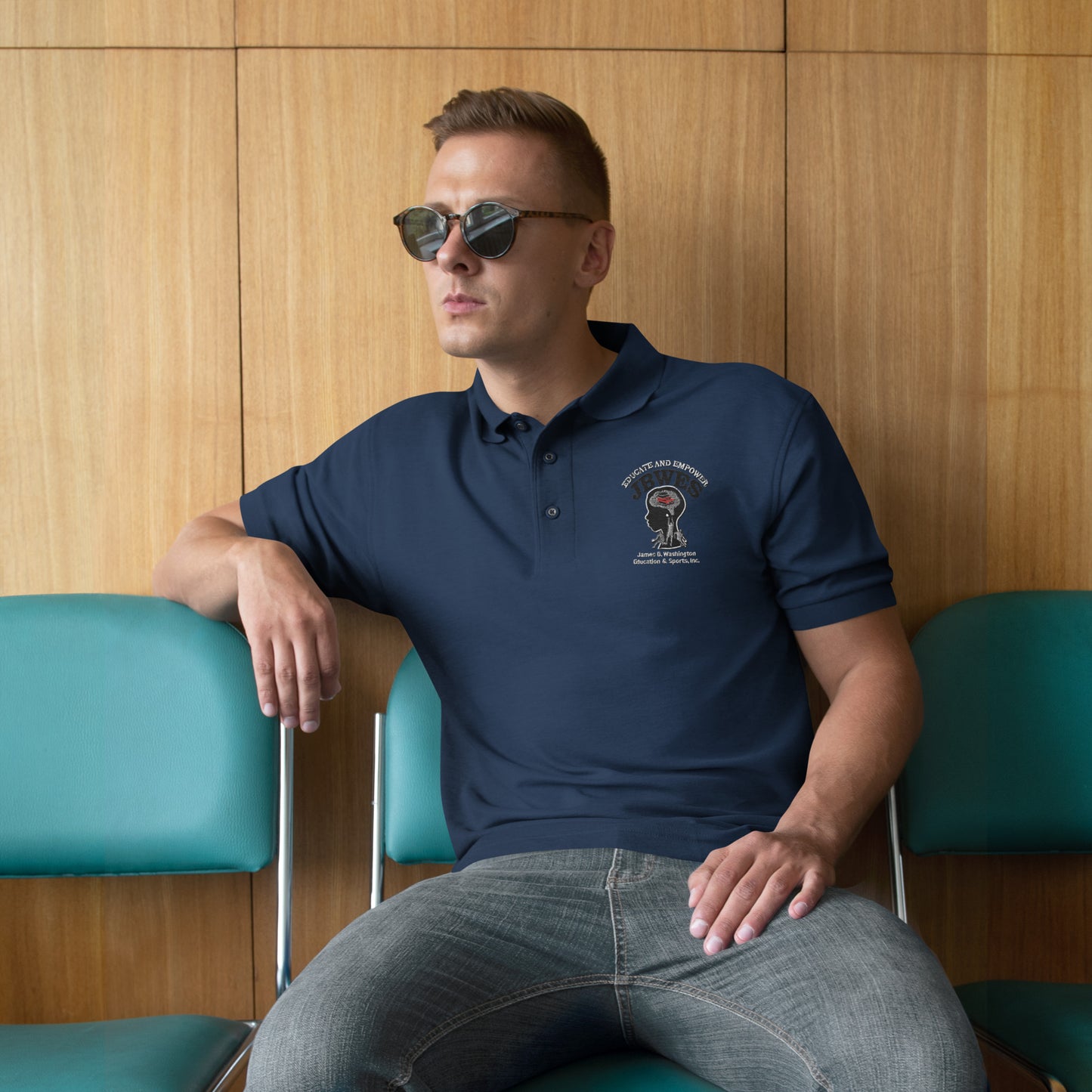 JBWES Embroidery Men's Premium Polo:  Blue or Grey