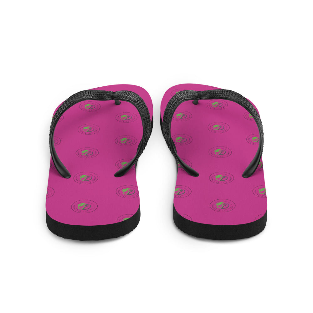 NOAB Hot pink polka logo Flip-Flops