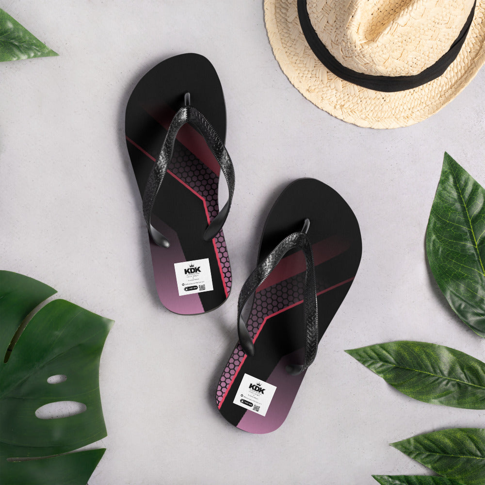 360 Lifestyle Flip-Flops black with pink geo print