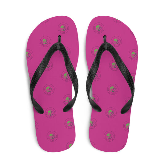 NOAB Hot pink polka logo Flip-Flops