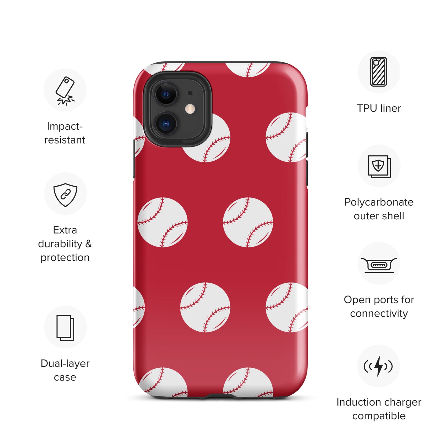 Red Baseball Tough Case for iPhone® ilmt