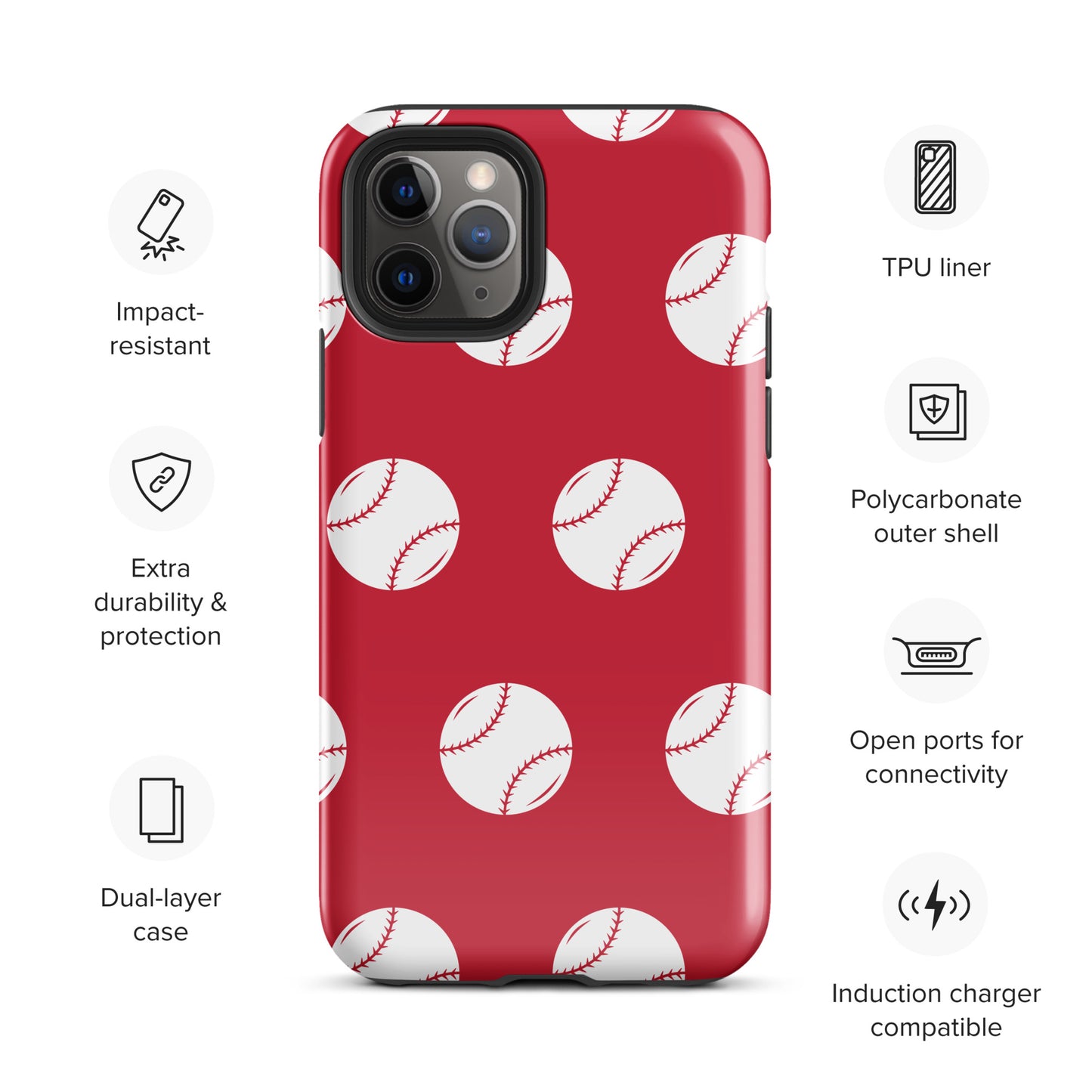 Red Baseball Tough Case for iPhone® ilmt