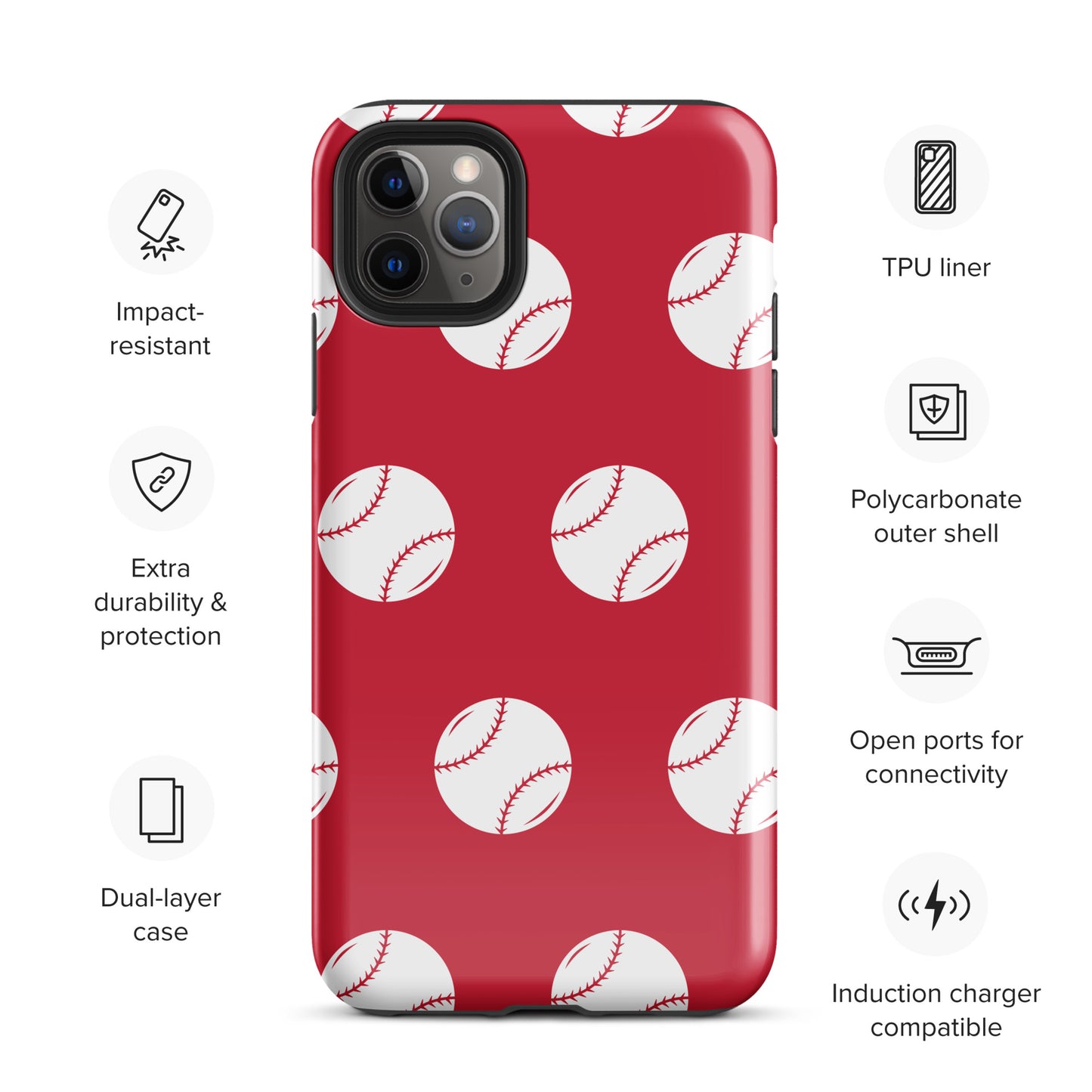 Red Baseball Tough Case for iPhone® ilmt