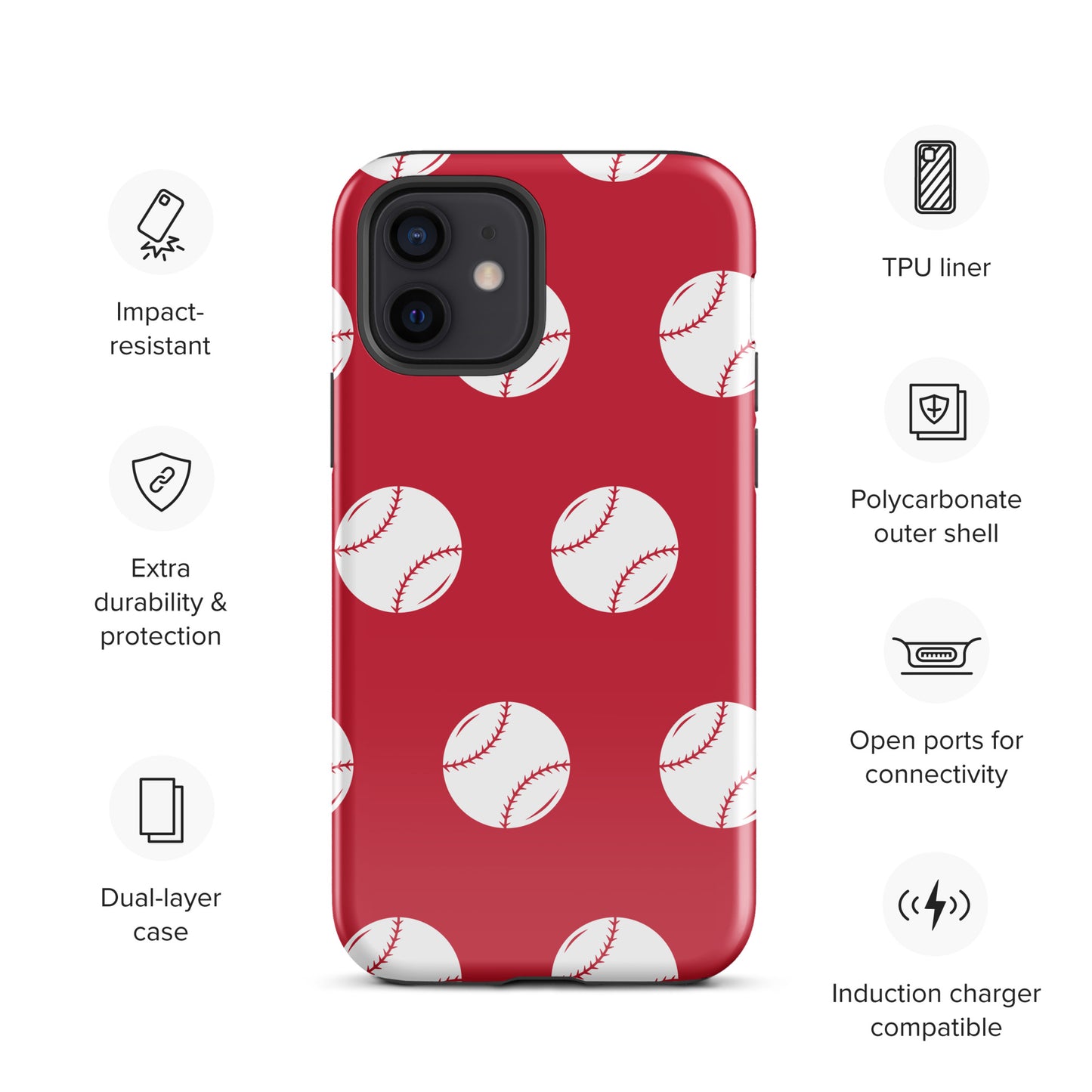 Red Baseball Tough Case for iPhone® ilmt