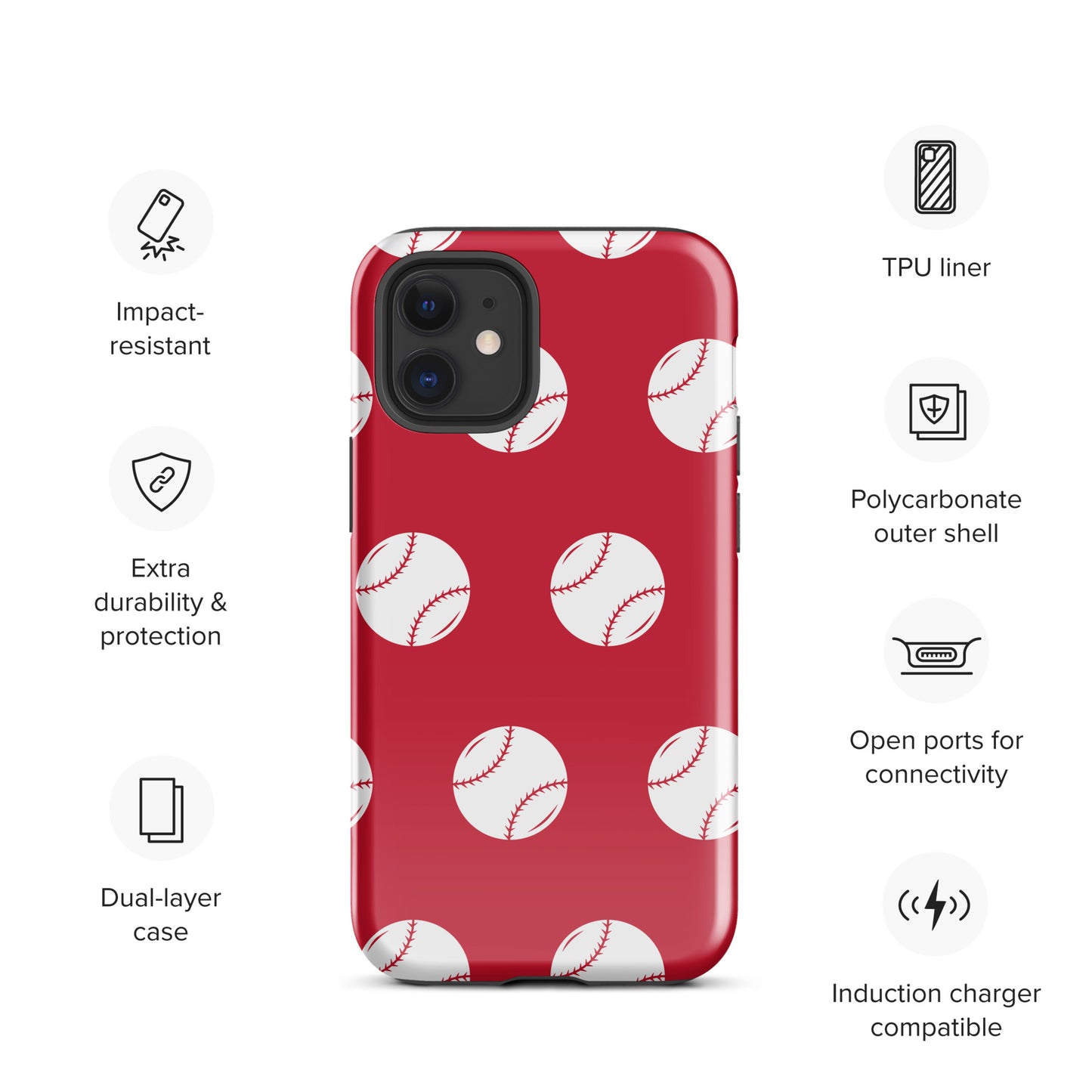 Red Baseball Tough Case for iPhone® ilmt