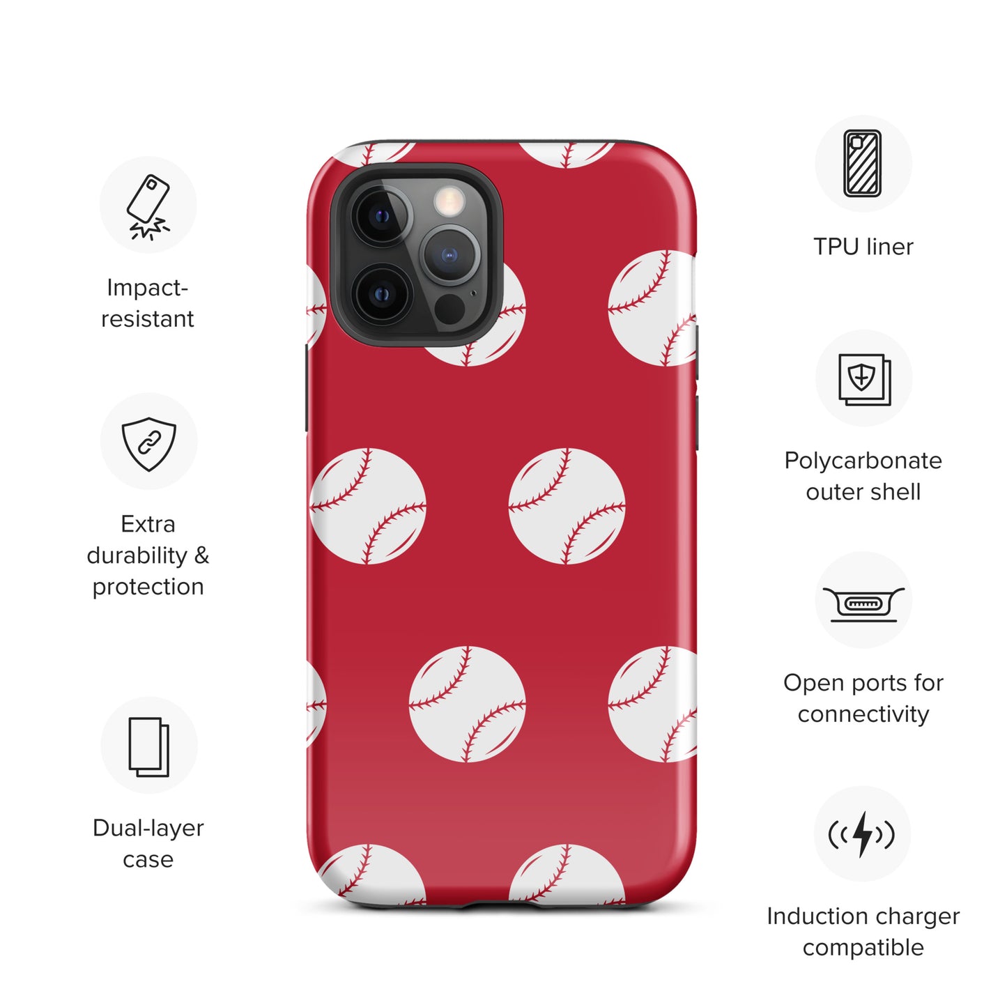 Red Baseball Tough Case for iPhone® ilmt