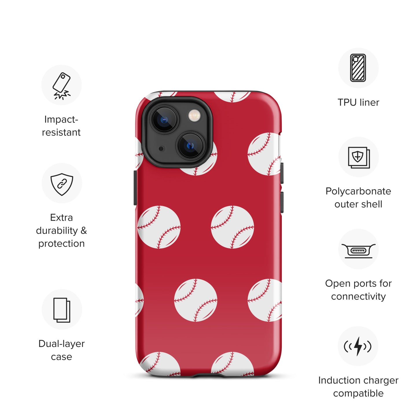 Red Baseball Tough Case for iPhone® ilmt