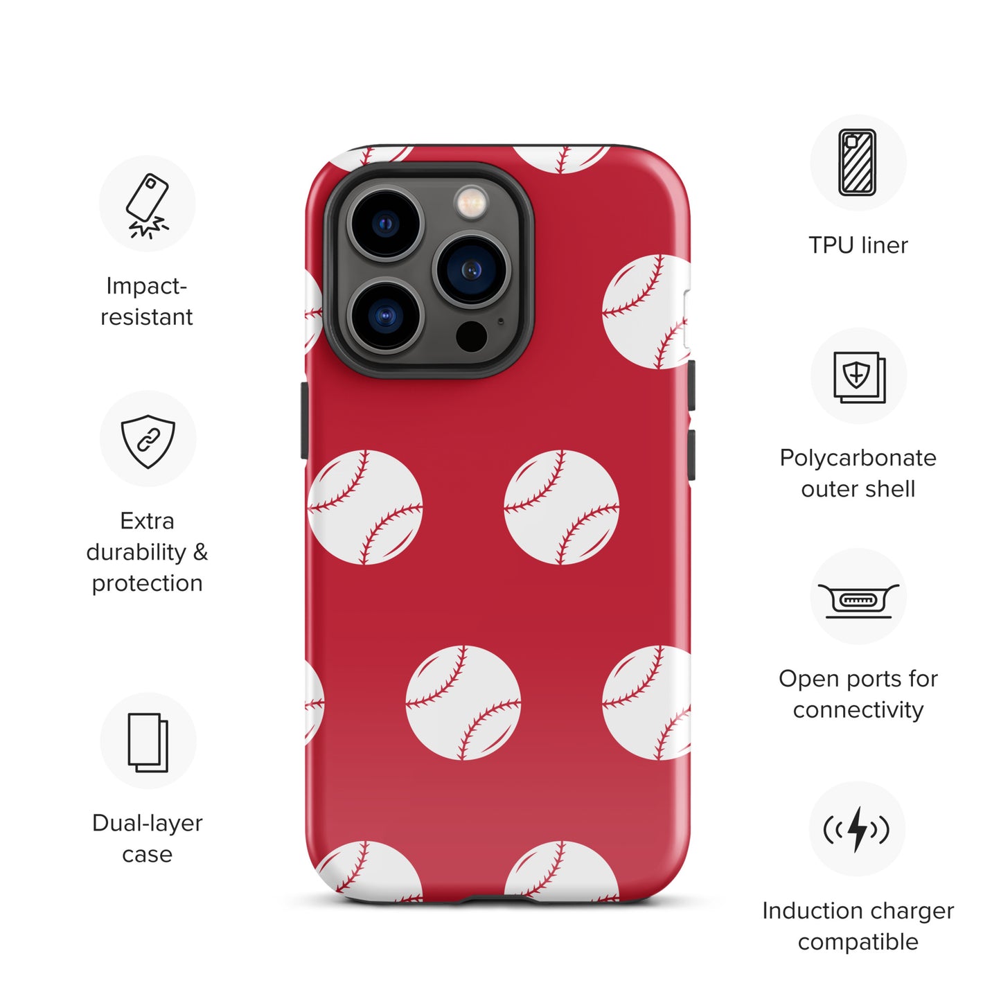 Red Baseball Tough Case for iPhone® ilmt