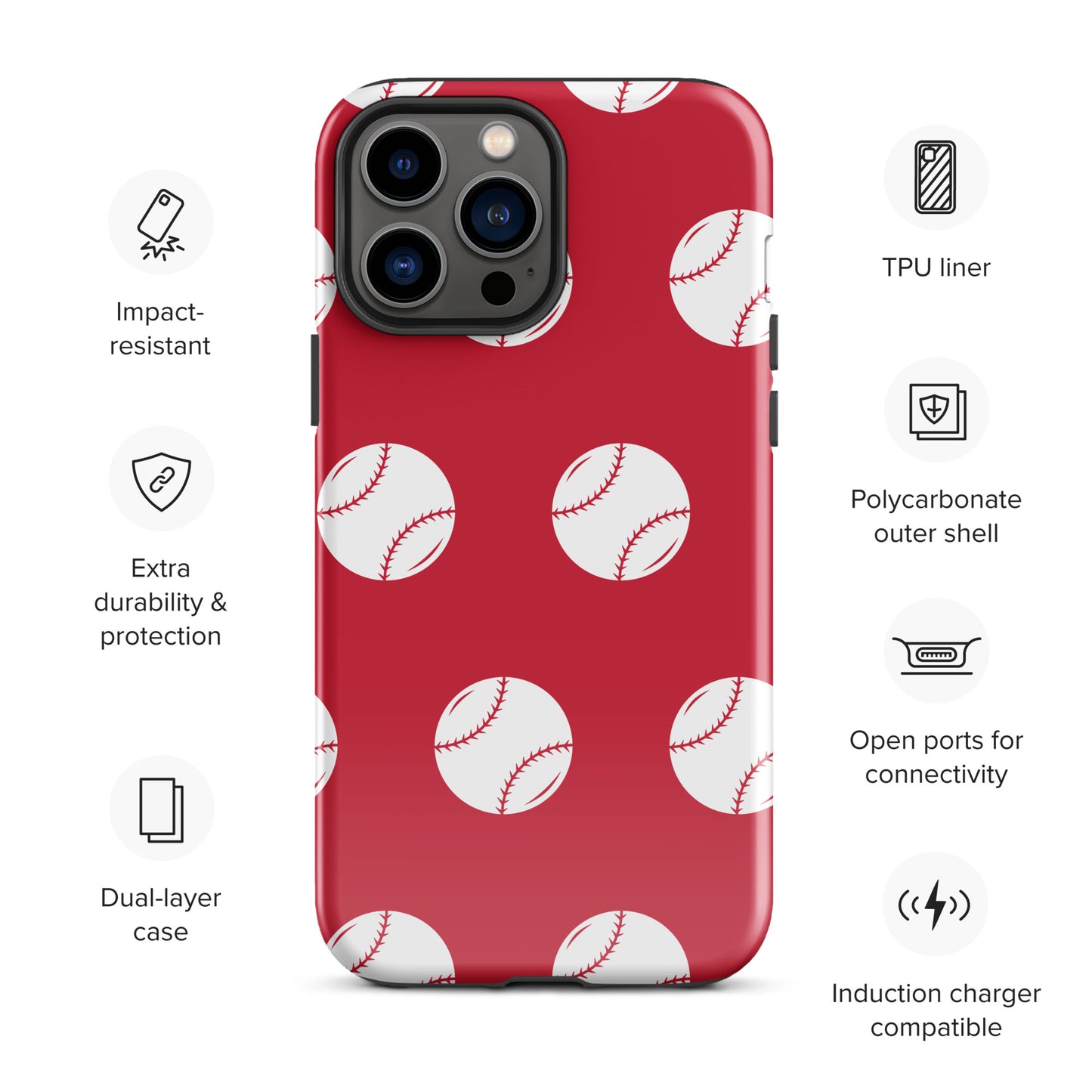 Red Baseball Tough Case for iPhone® ilmt