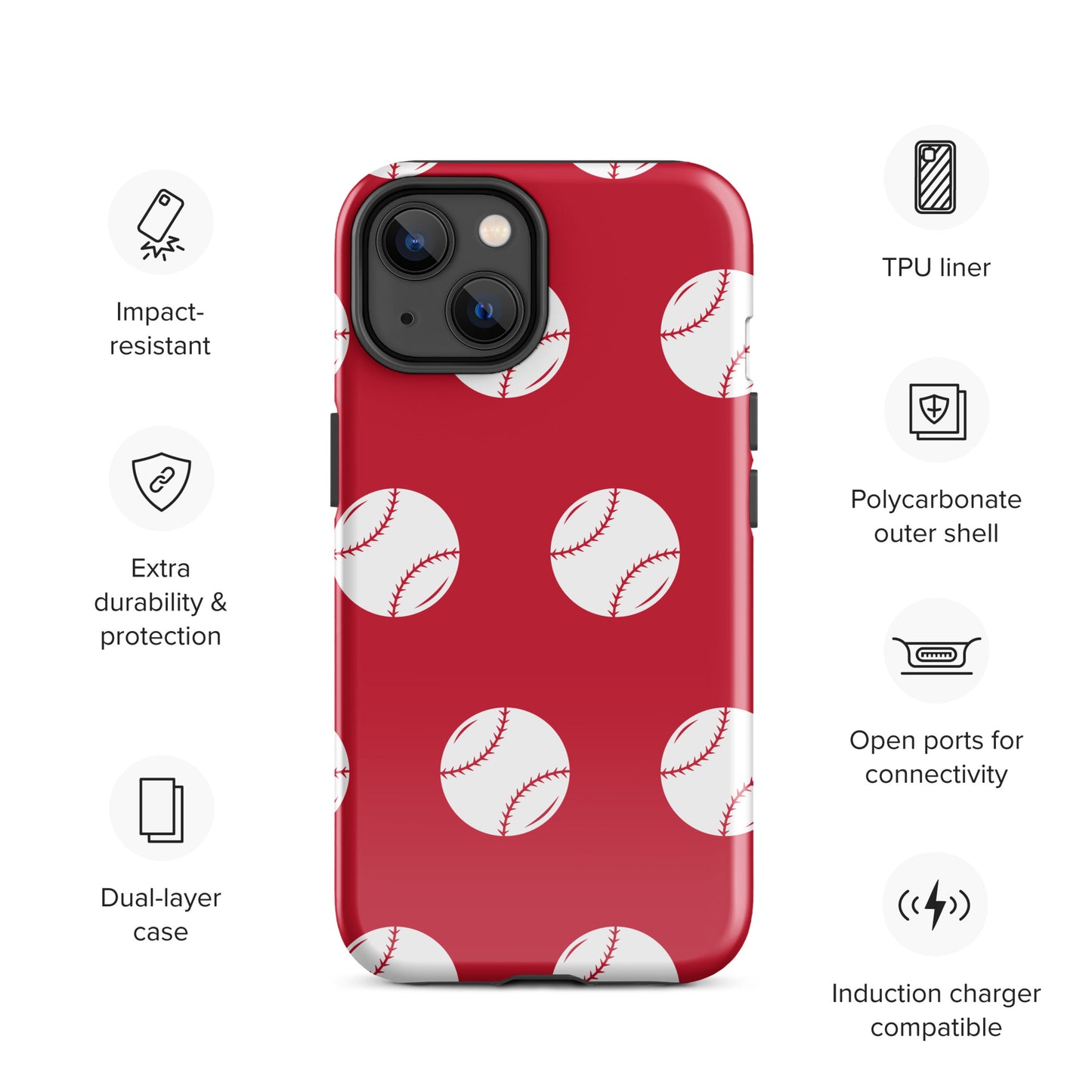 Red Baseball Tough Case for iPhone® ilmt