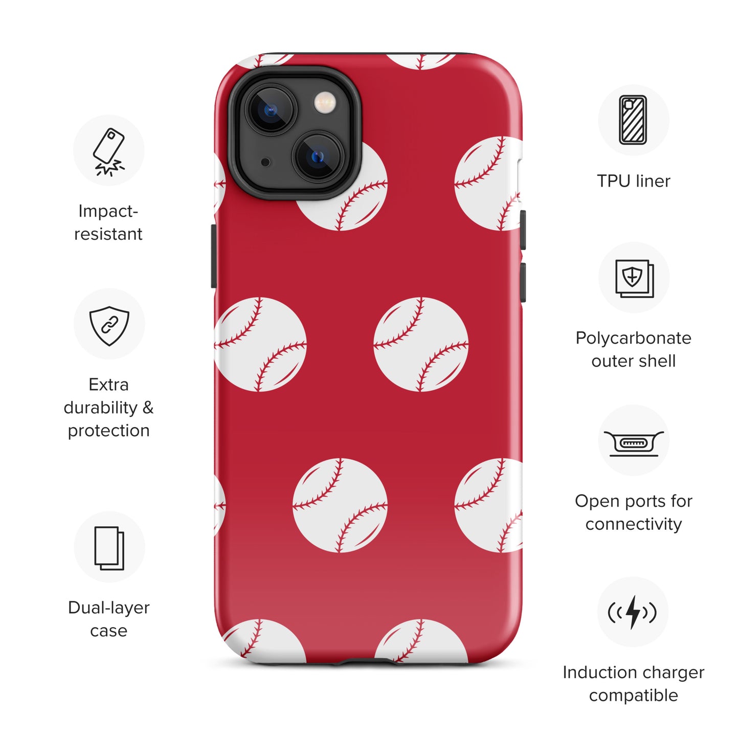 Red Baseball Tough Case for iPhone® ilmt