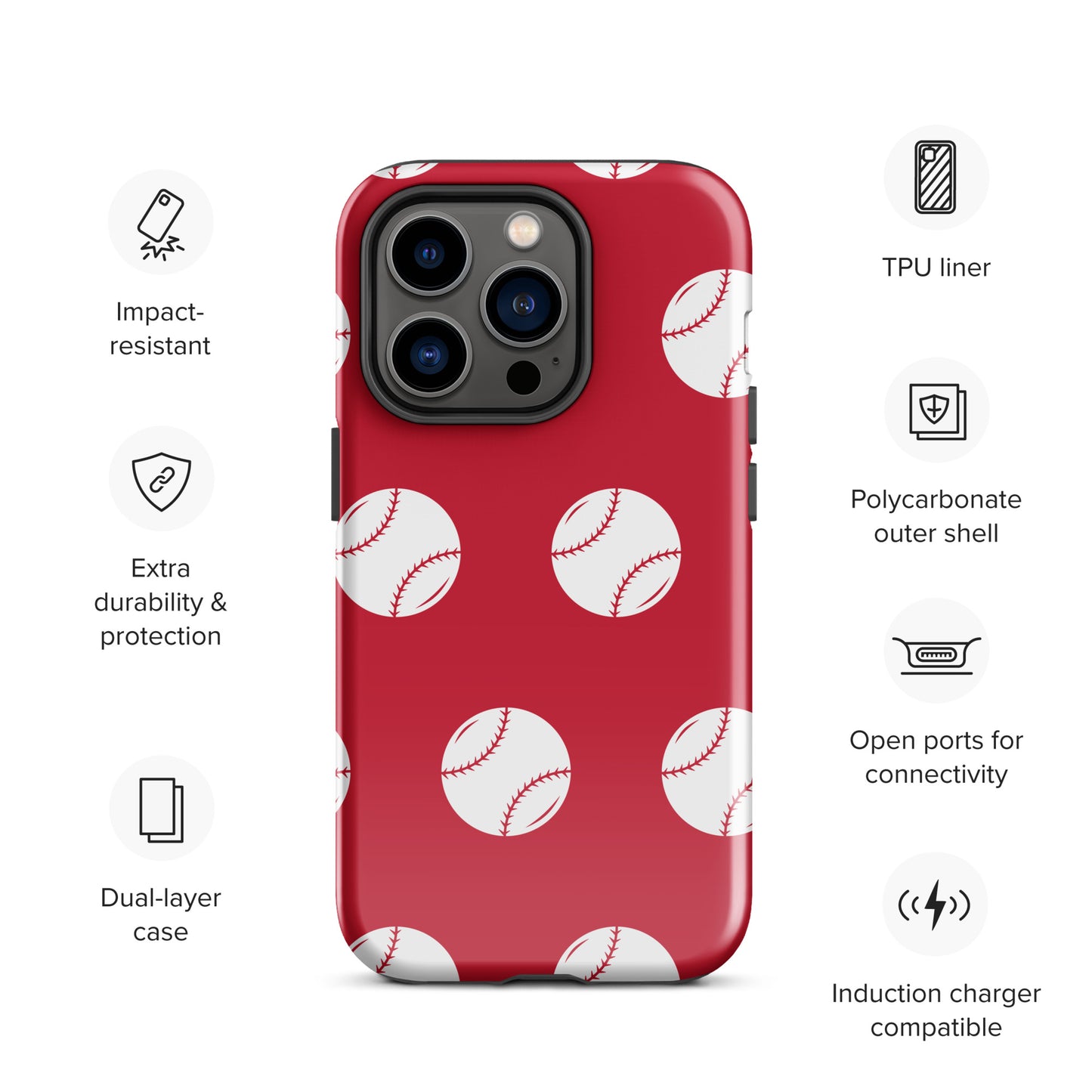 Red Baseball Tough Case for iPhone® ilmt