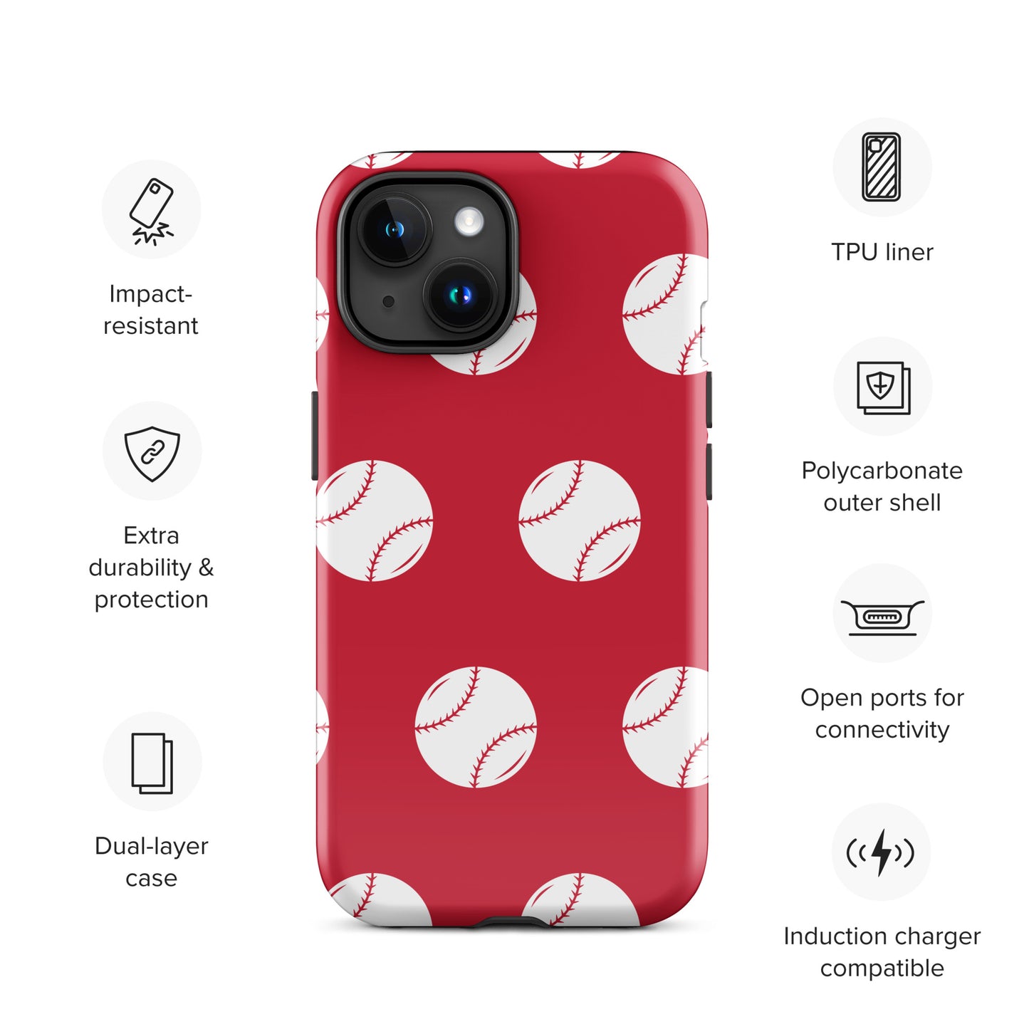 Red Baseball Tough Case for iPhone® ilmt