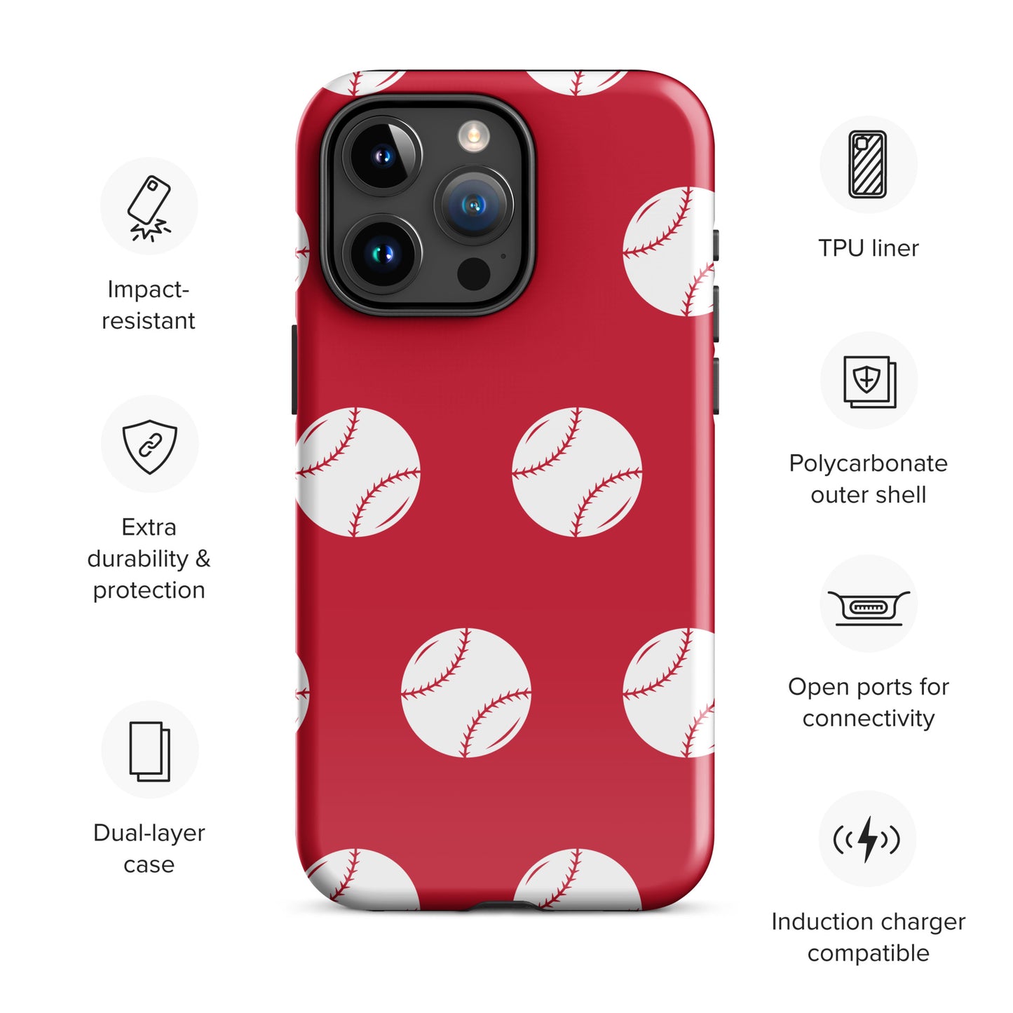 Red Baseball Tough Case for iPhone® ilmt